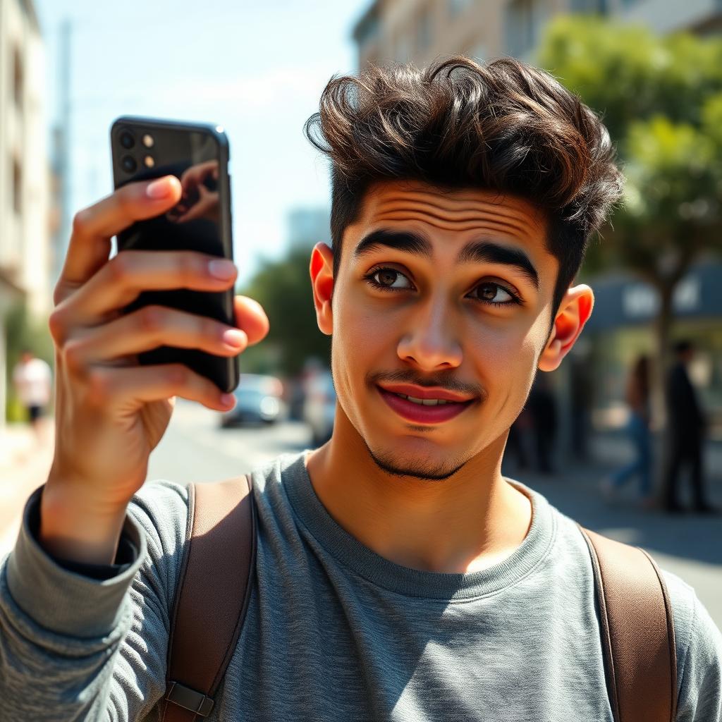 A visitor scanning a Ping Link with their phone on the street